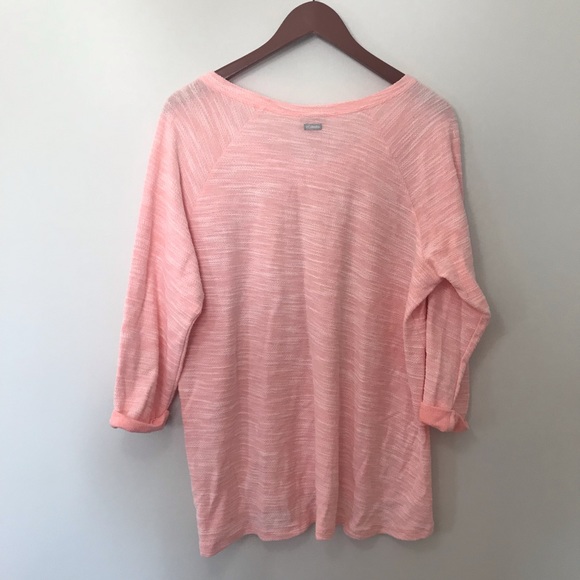 Columbia Peach Pink Tribal Graphic 3/4 Sleeve Top - Picture 4 of 6